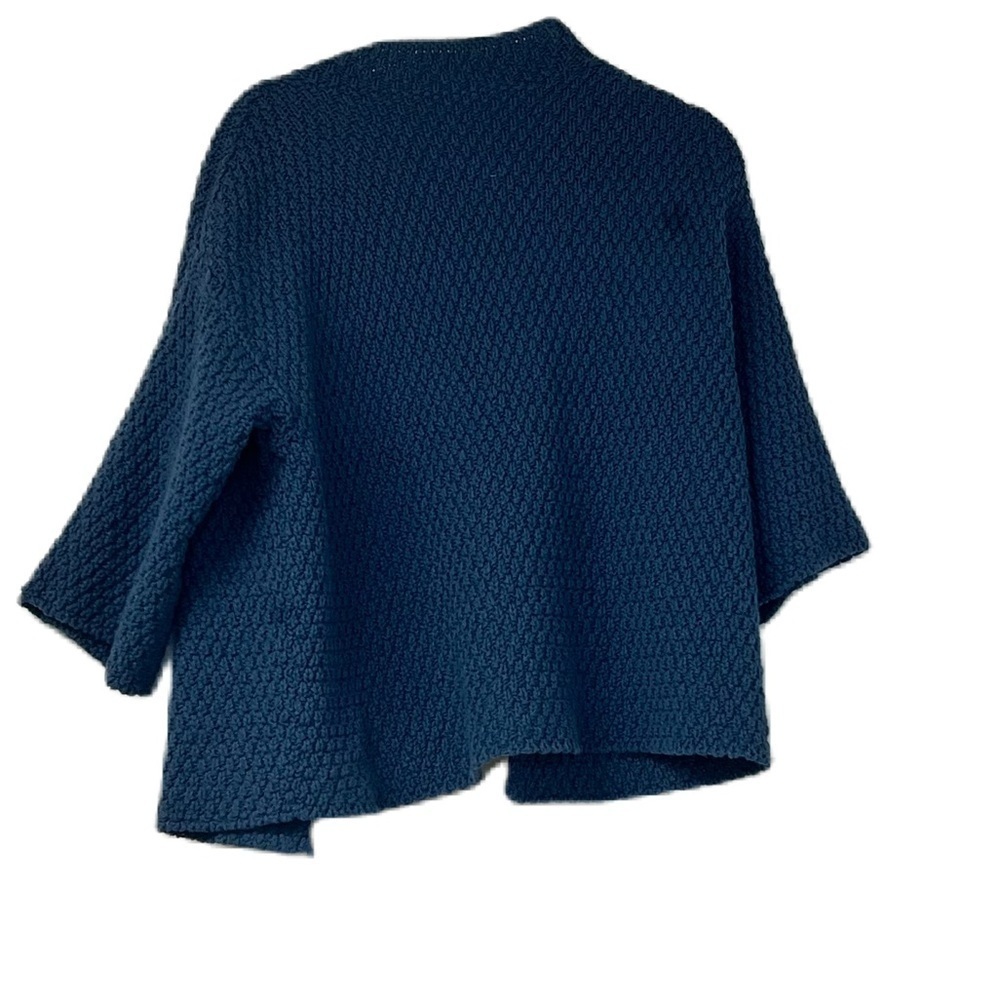 Girls sz 7 blue knit cardigan open front spring summer casual fun trendy comfy